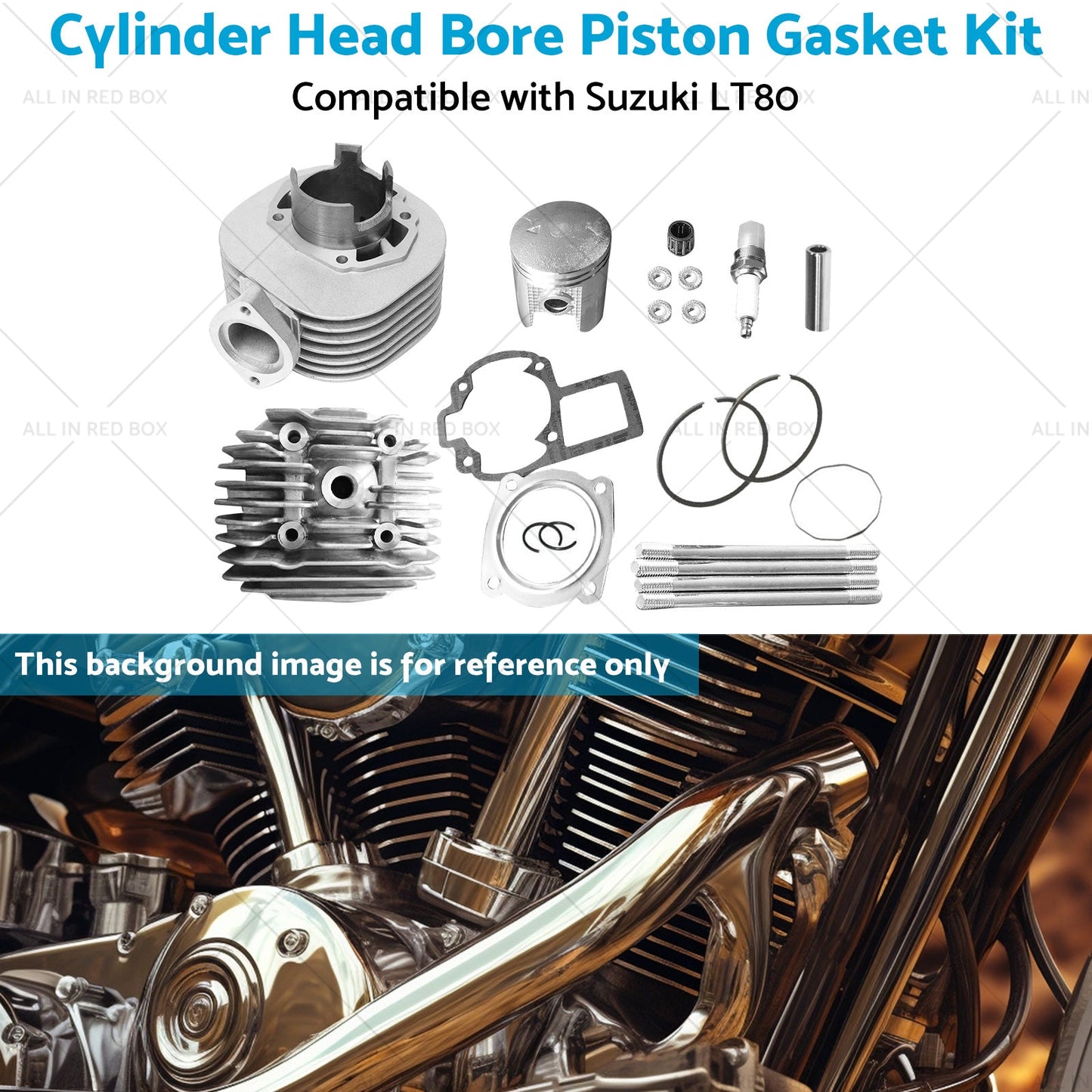 Cylinder Head Bore Piston Gasket Kit Suitable for 87-06 Suzuki Quadsport LT80-4