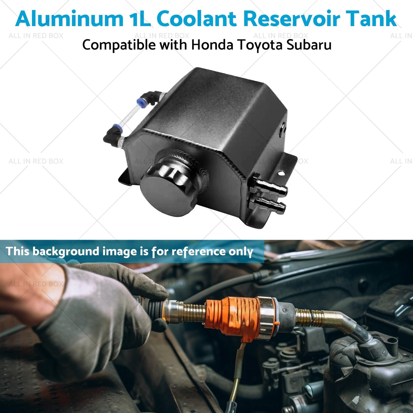 1L Aluminum Coolant Reservoir Tank Coolant Overflow Bottle Recovery Water Tank-4