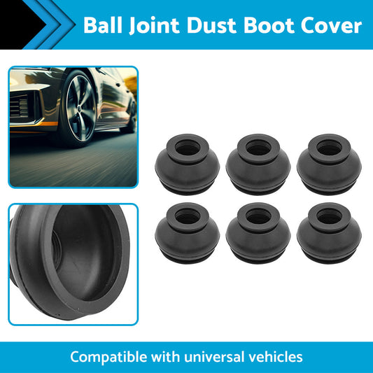 6PCS Universal Black Rubber Ball Joint Dust Boot Cover Tie Rod End Set  Kit Part-1