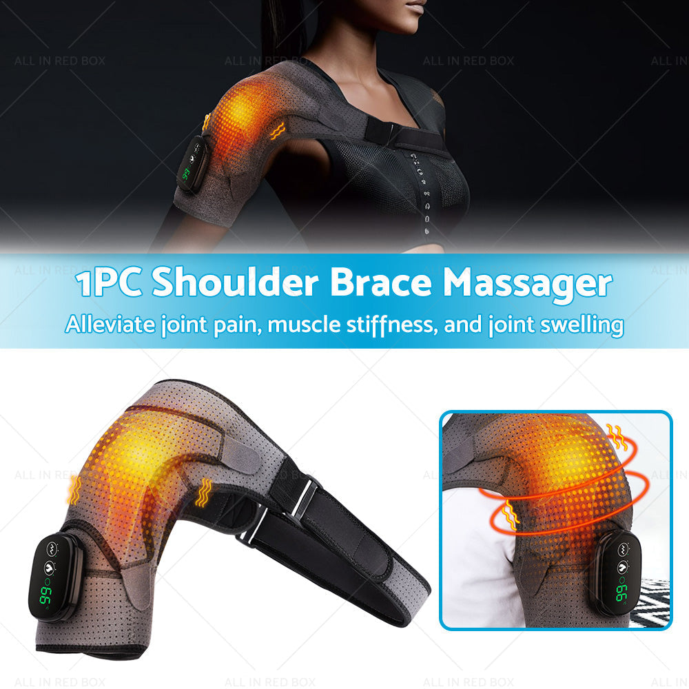 Heated Shoulder Brace Massage Rotator Cuff Support Compression Wrap Rechargeable-1
