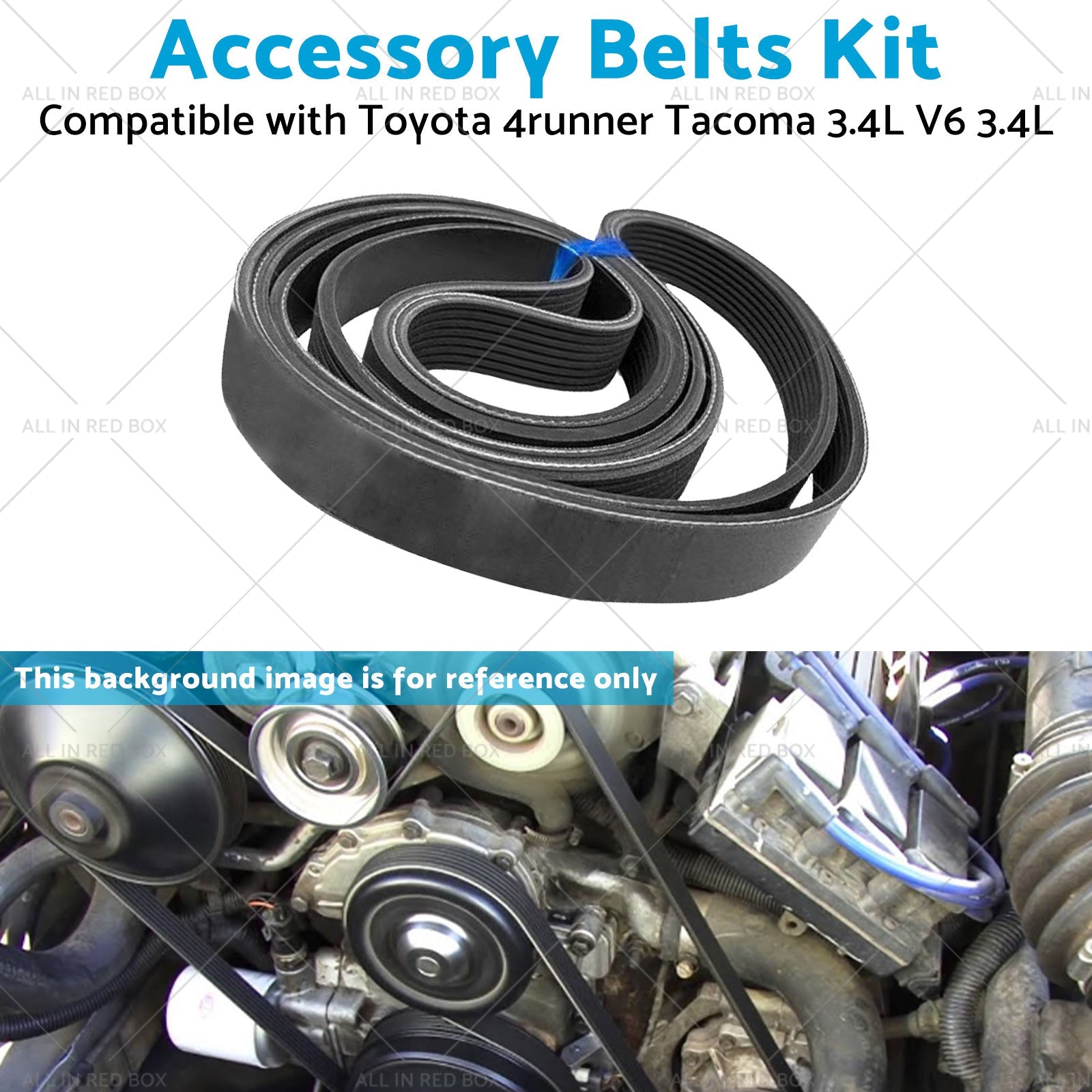 4PK870 Accessory Belts Kit Suitable for Toyota 4runner Tacoma 3. 4L V6 3. 4L 95-04-4