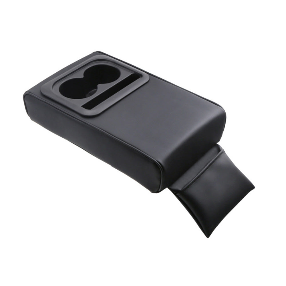 Center Console Leather Armrest Support Elbow Rest Extender Organizer Cup Holder-0