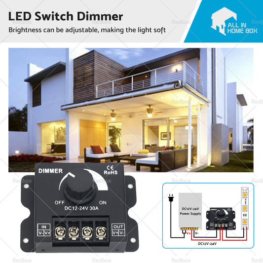 12V-24V Metal LED Switch Dimmer Controller Manual Operation for Strip Light-0