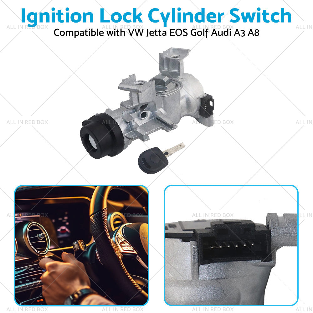 Ignition Lock Cylinder Switch  and  Housing Assemby w  Key Suitable for VW Audi A3-4