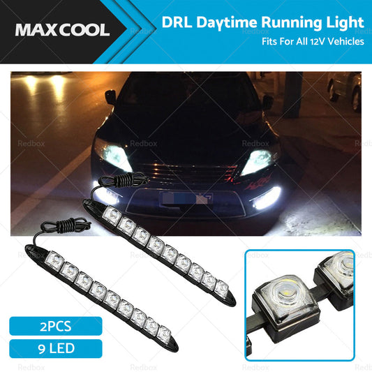 2PCS 9 LED DRL Fog Driving Daylight Daytime Running Light Car Auto Head Lamp-0