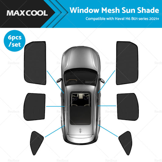 6xFoldable  Window Mesh Sun Shade Suitable For Haval H6 B01 series 2021-0