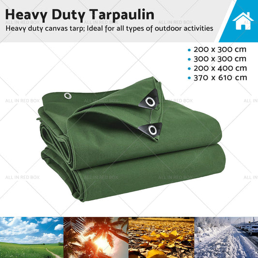 3 Types Army Heavy Duty Canvas Tarp Tarpaulin Sun Blocked Waterproof Dustproof-1