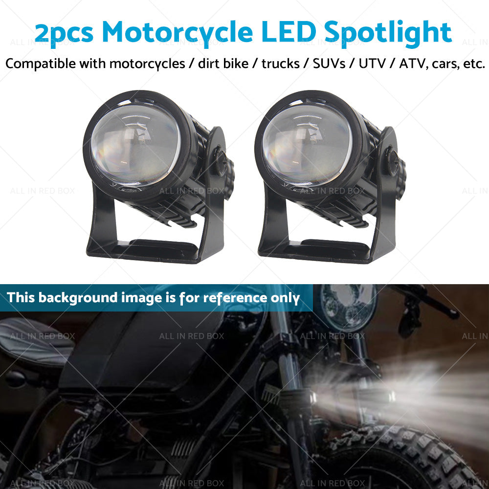 2X LED Motorcycle Headlight Spot Lights Car Driving Fog Lamp Yellow White 12-24V-4
