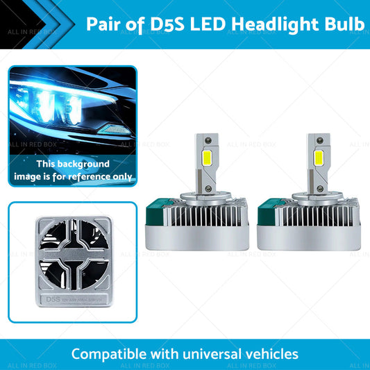 2pcs D5S LED Headlight Bulbs Conversion Kit Replace HID Xenon Lamps 6000K 90W-1