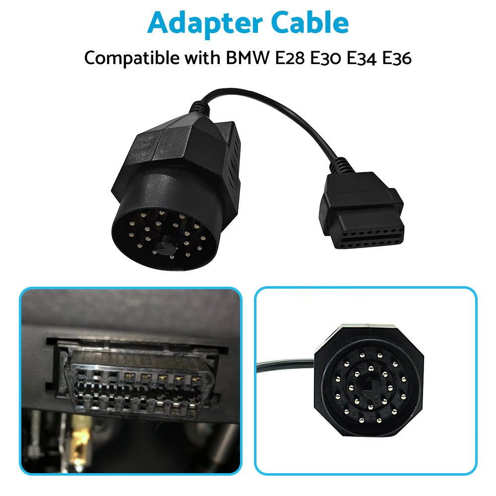 20 Pin to 16 Pin OBD2 Adapter Diagnostic Connector Cable for BMW E36 E38 E39 E46-4