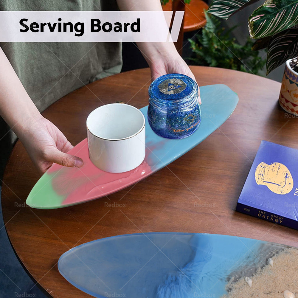 Surfboard Silicone Epoxy Resin Tray Mold Surf Board DIY Ocean Wave Serving Board-4