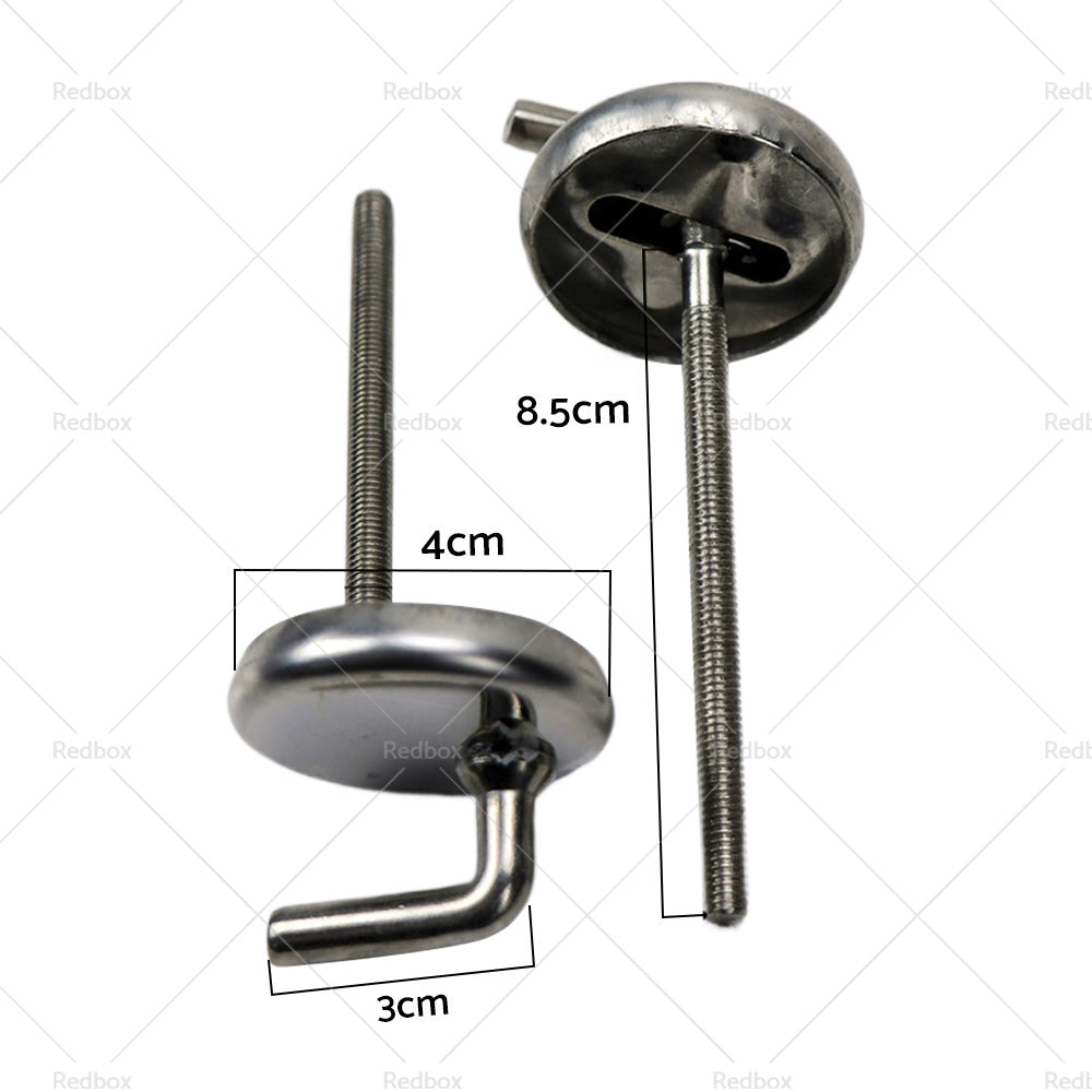 2PCS Toilet Seat Fix Fitting Stainless Back To Wall Replace Quick Release Hinges-2