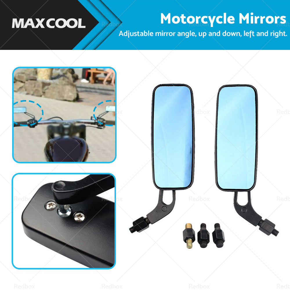 2x 8 10mm Motorcycle Mirrors Suitable For Chopper Cruiser Bobber Cafe Racer-0