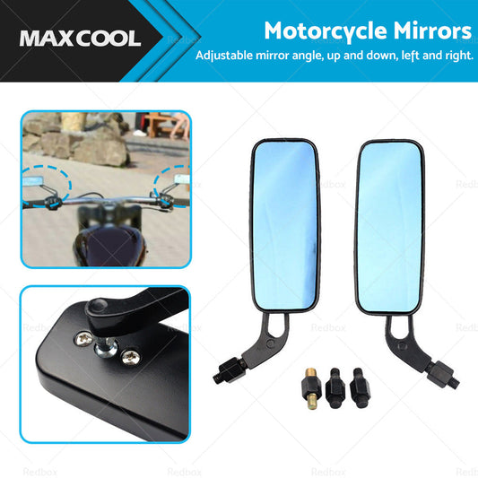 2x 8 10mm Motorcycle Mirrors Suitable For Chopper Cruiser Bobber Cafe Racer-0