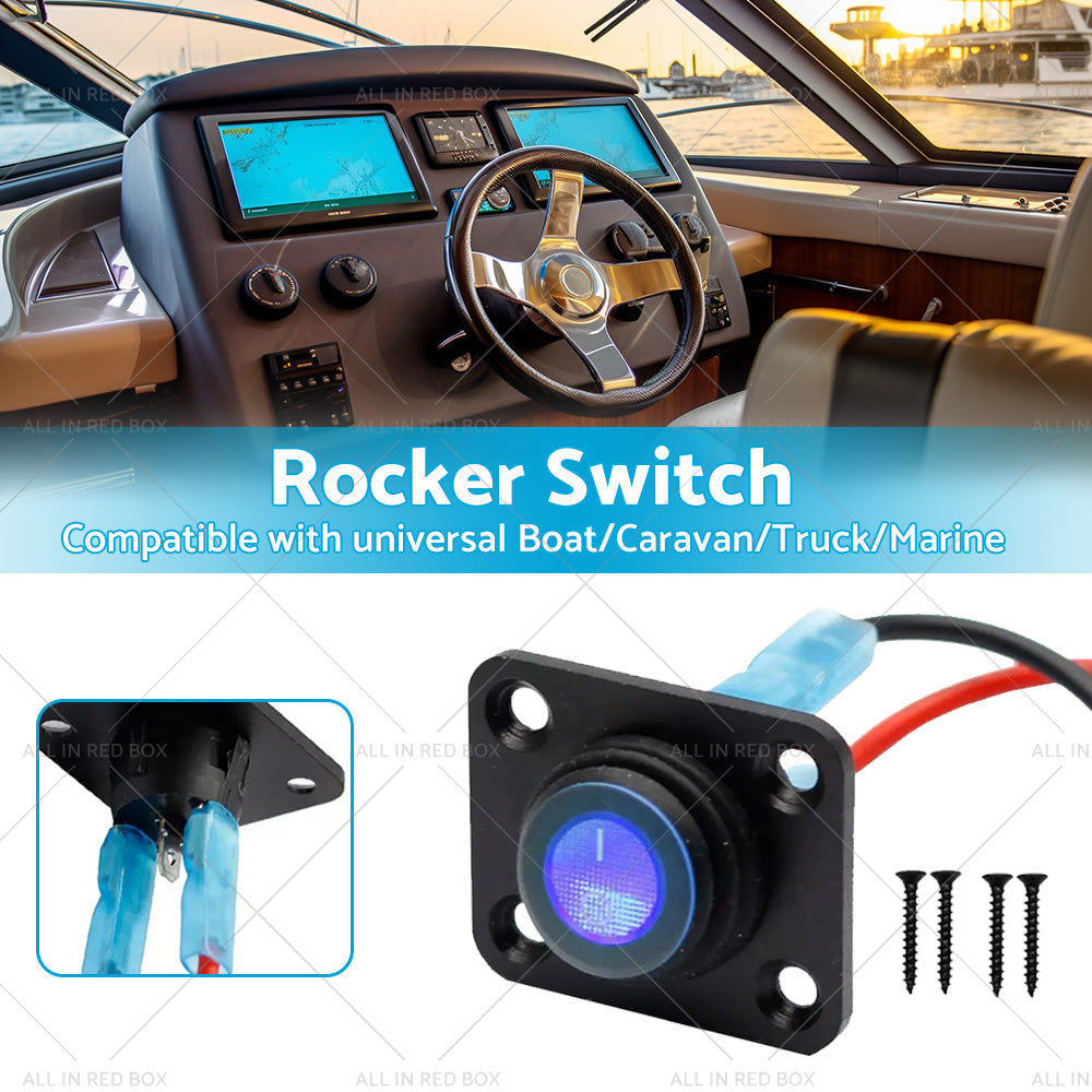 For Boat Caravan Truck Marine 12V 1 Gang Toggle Rocker Switch Panel ON OFF-2