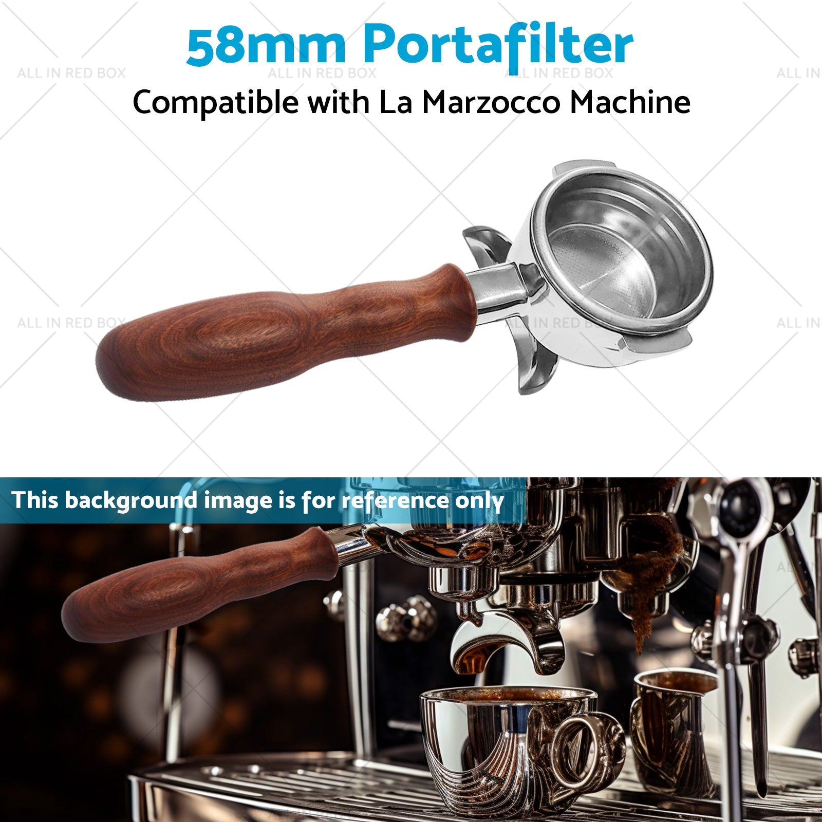 58mm Portafilter Suitable For La Marzocco 2 Spout Filter Basket Wood Handle-2