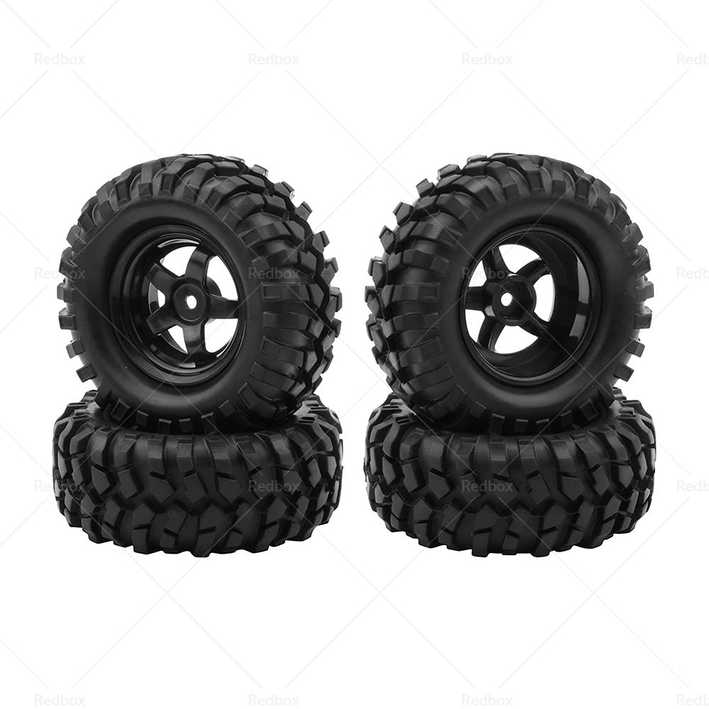 Wheels Rims Rubber Tires 12mm Hex Suitable For 1 or 10 Off-Road RC Rock Buggy Truck-3