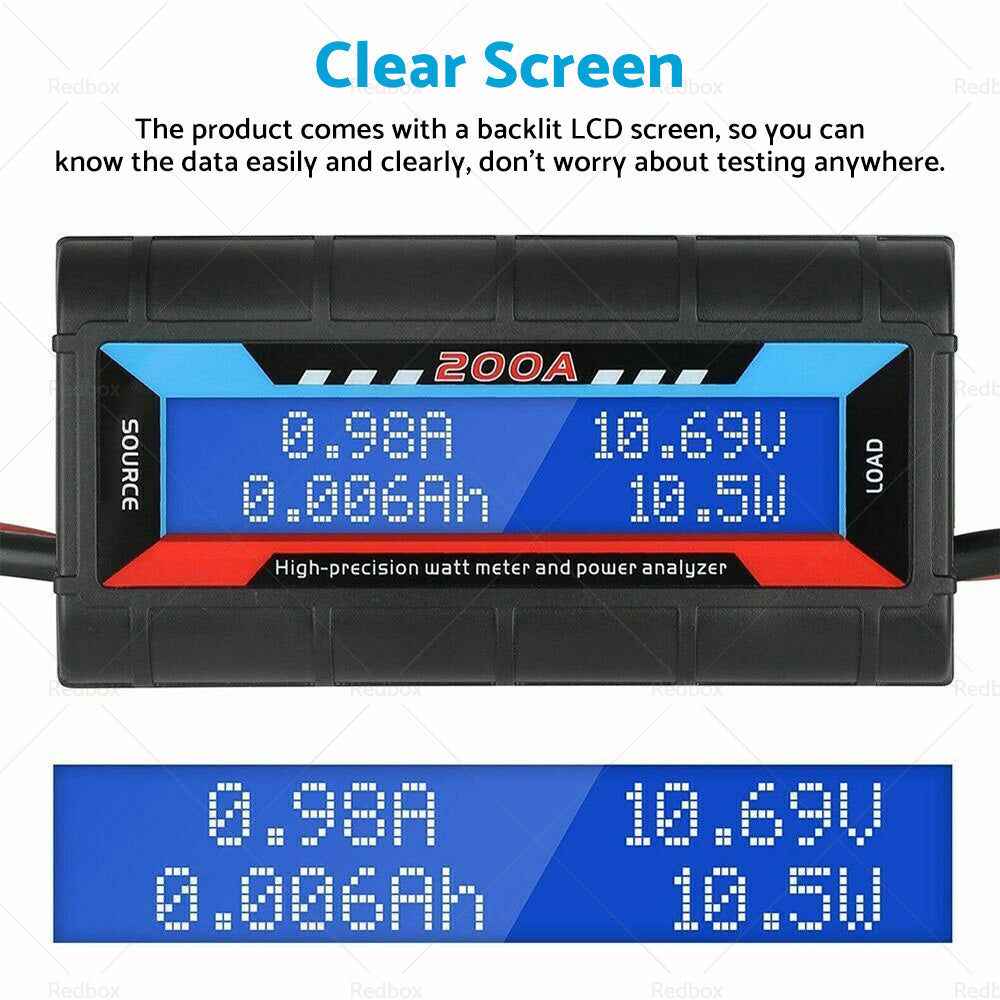 200 Amp Digital Watt Meter Power Analyser Solar Caravan Anderson Style Plug 12V-3
