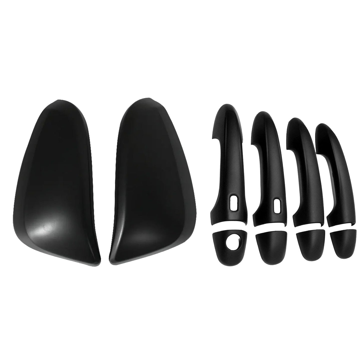 Black Mirror Covers & Door Handles Kit Suitable For Toyota Hilux 2015-2023-0