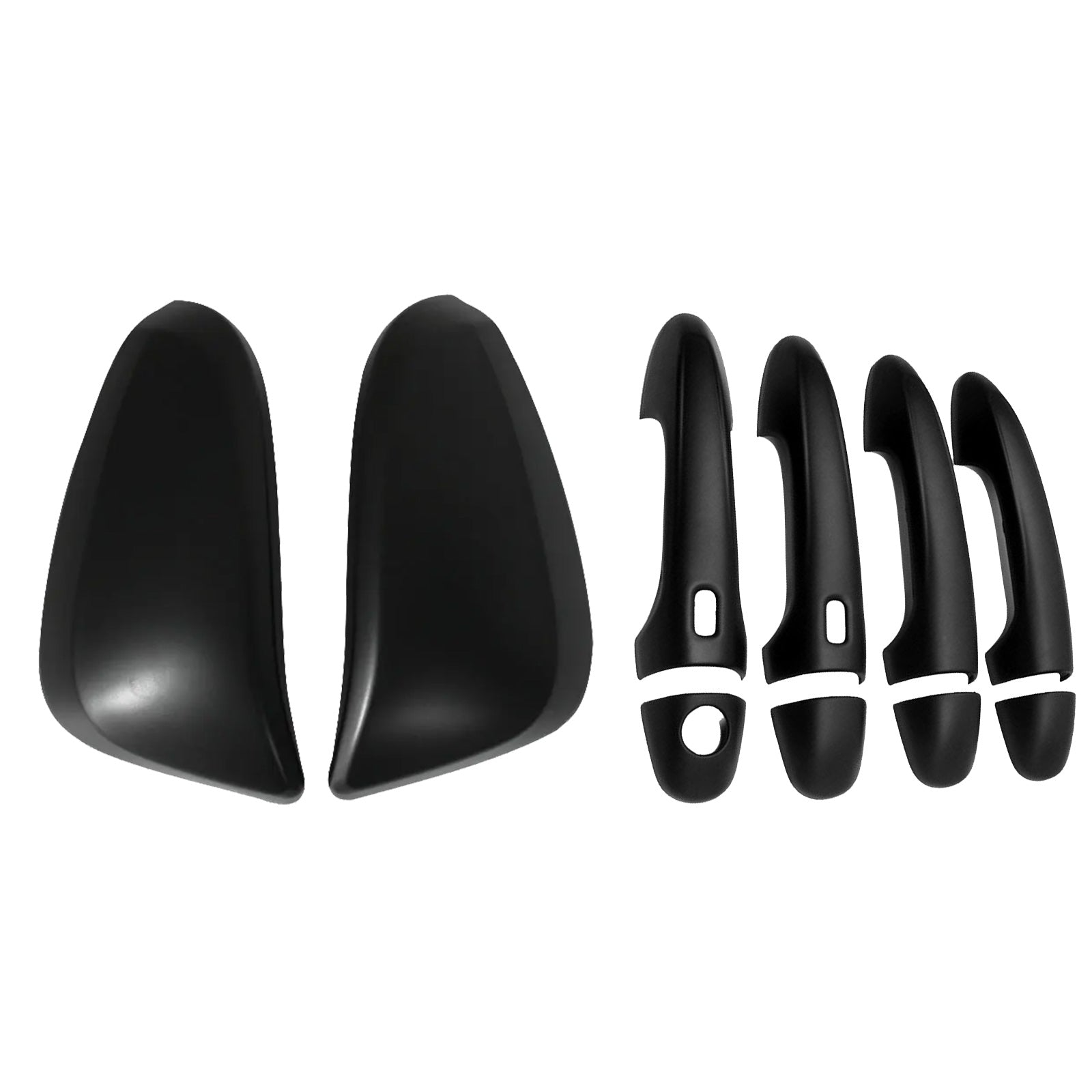 Black Mirror Covers & Door Handles Kit Suitable For Toyota Hilux 2015-2023-0