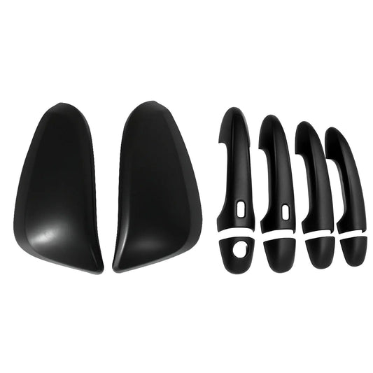 Black Mirror Covers & Door Handles Kit Suitable For Toyota Hilux 2015-2023-0