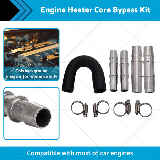 Car Engine Heater Core Bypass Kit 5 or 8in 3 or 4in Hose Fitting Aluminum For Most-1