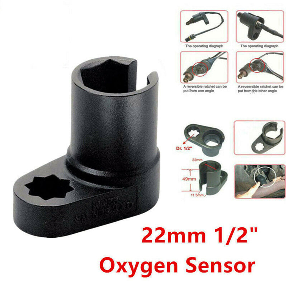 Universal 22mm 1 or 2 inch  O2 Oxygen Sensor Offset Wrench Flare Nut Socket Removal Tool-2