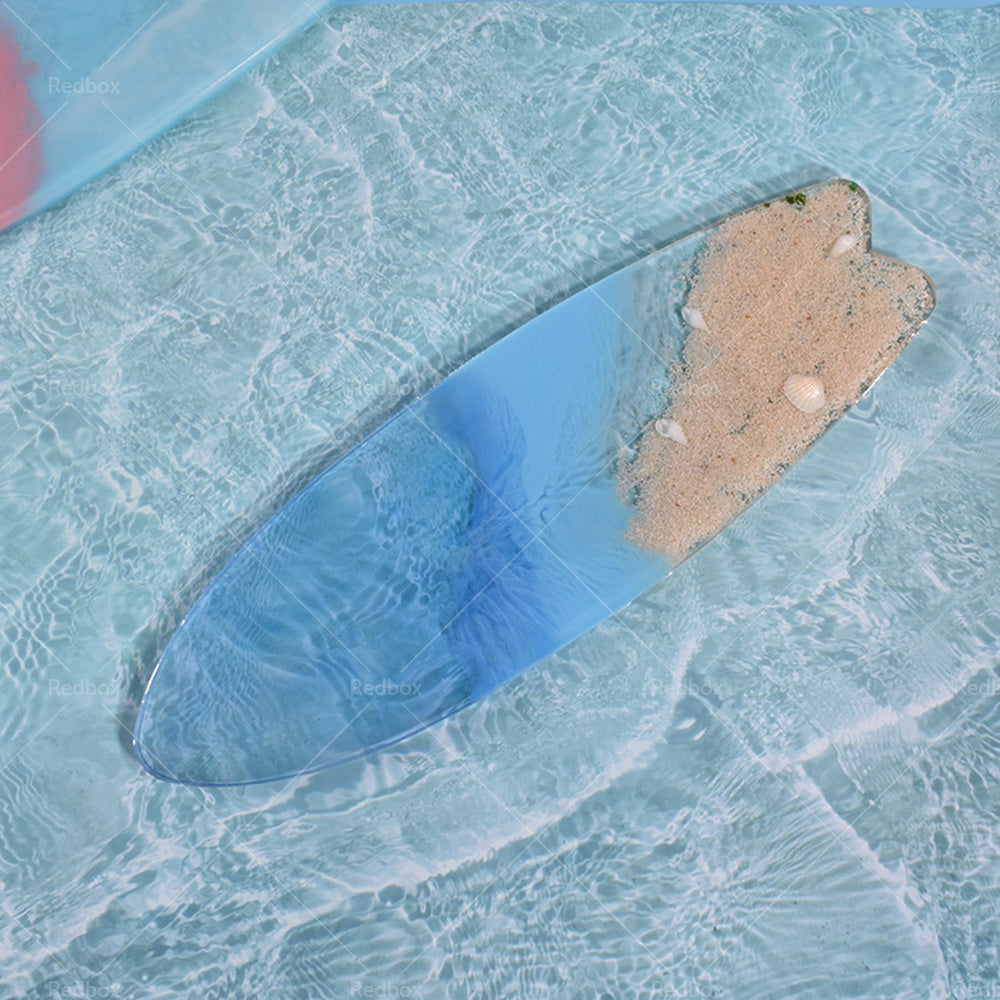 Surfboard Silicone Epoxy Resin Tray Mold Surf Board DIY Ocean Wave Serving Board-3