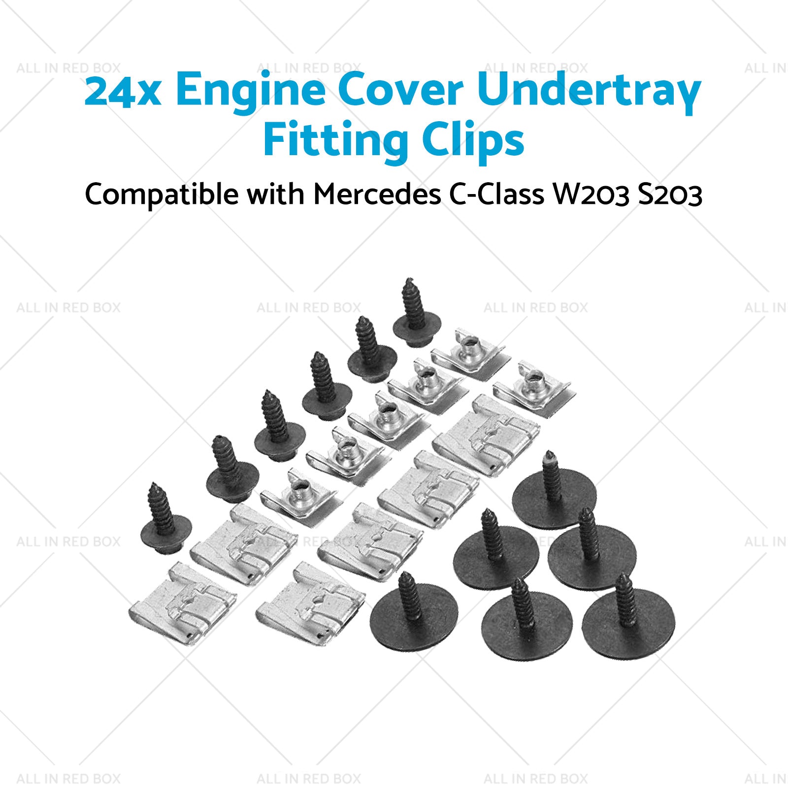 24x Engine Cover Undertray Fitting Clips Suitable for Mercedes C-Class W203 S203-3