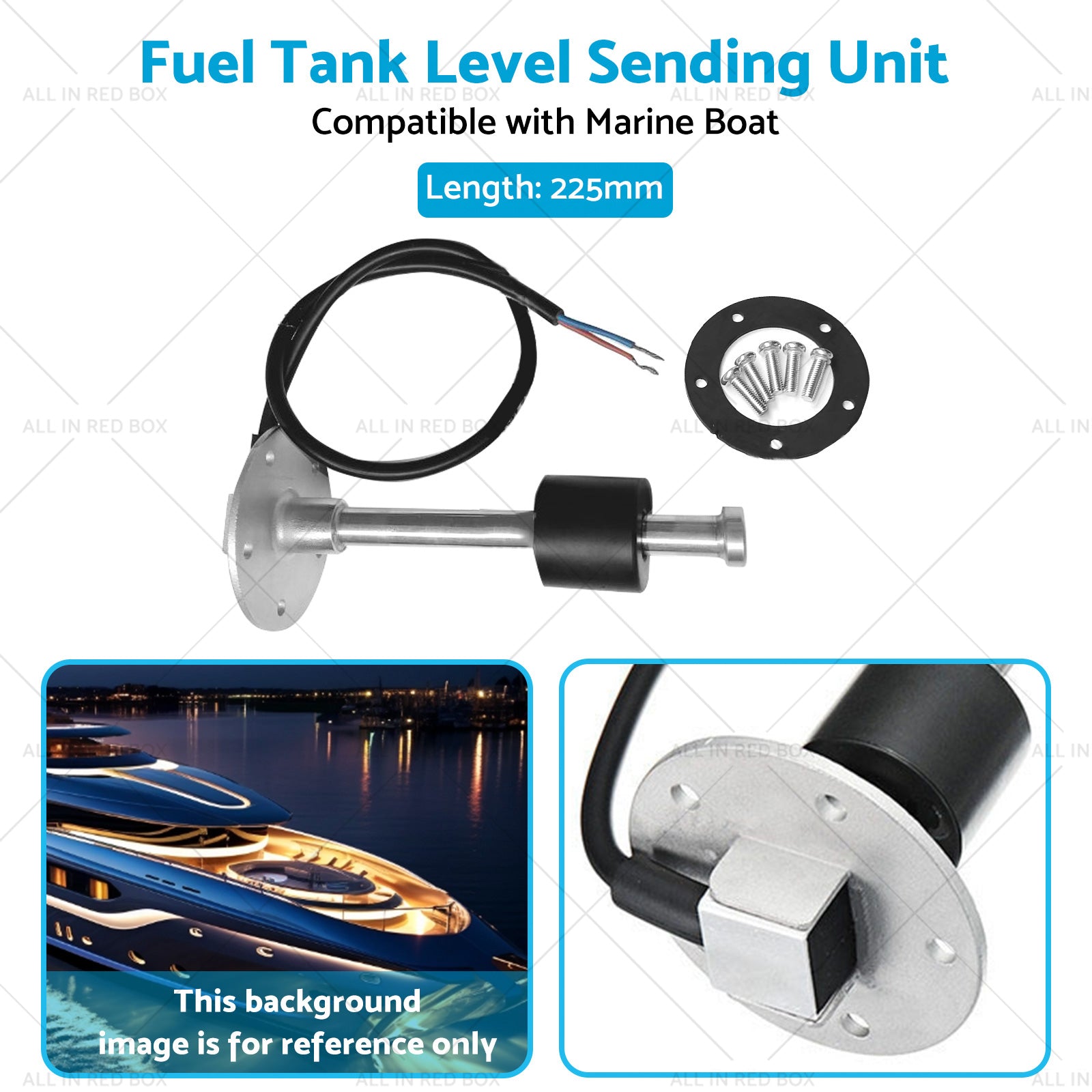 225mm Marine Boat Water Sender Fuel Tank Level Sending Unit Sensor 240-33ohm-4