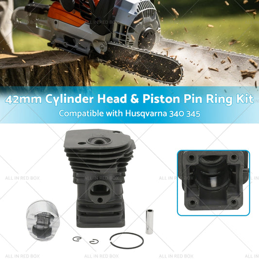42mm Cylinder Head  and  Piston Pin Ring Kit Suitable for Husqvarna 345 340 Chainsaw-1