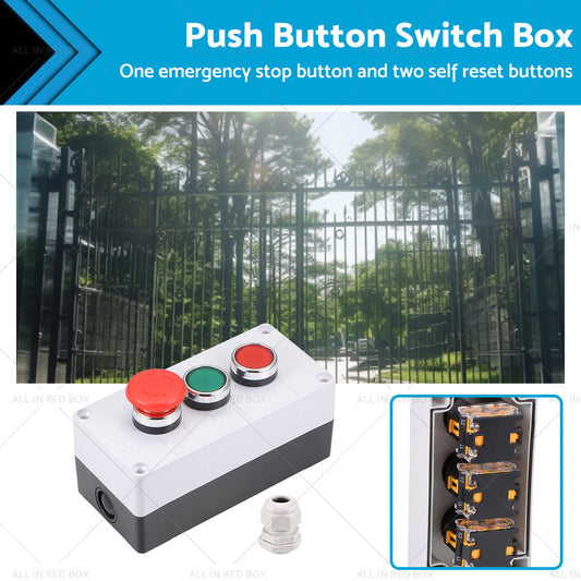 Push Button Switch Box Momentary NO NC Red Green Switches and Emergency Stop-0