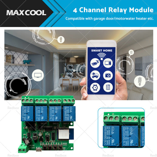 WIFI Bluetooth-compatible AC DC 4 Channel Relay Module Development Board-0