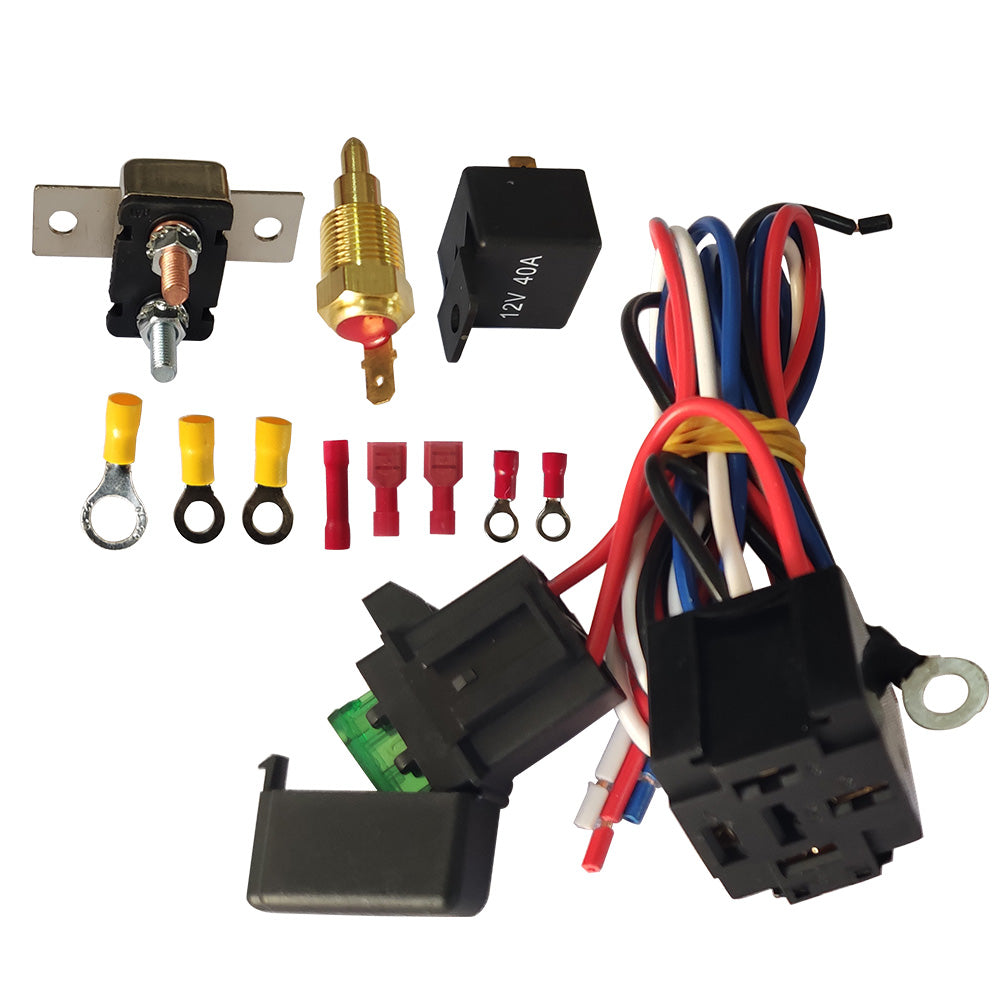 Thermo Radiator Fan Sensor Temp Controller Switch 12V DC Wiring Relay-2