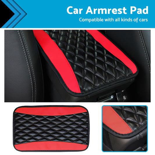 Universal Car Armrest Cushion Cover Center Console Box Pad Protector PU Leather-0