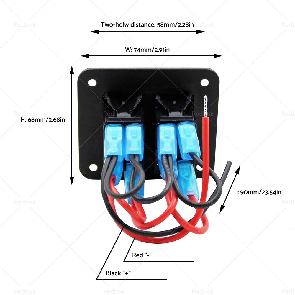 2 Gang Blue LED Light Rocker Switch Panel Dual LED Boat Car Waterproof-4