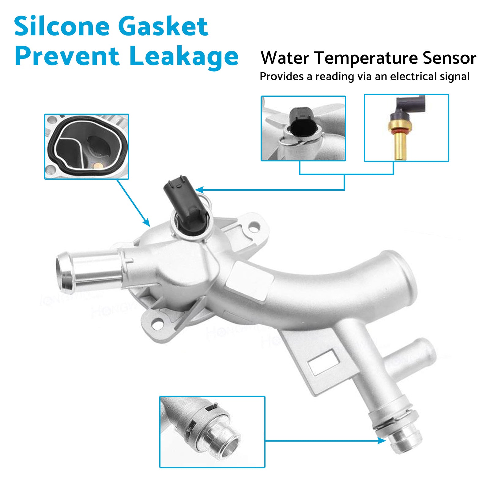 Water Outlet Thermostat Housing Aluminum Suitable for Chevy Cruze 1. 4L 11-18-2