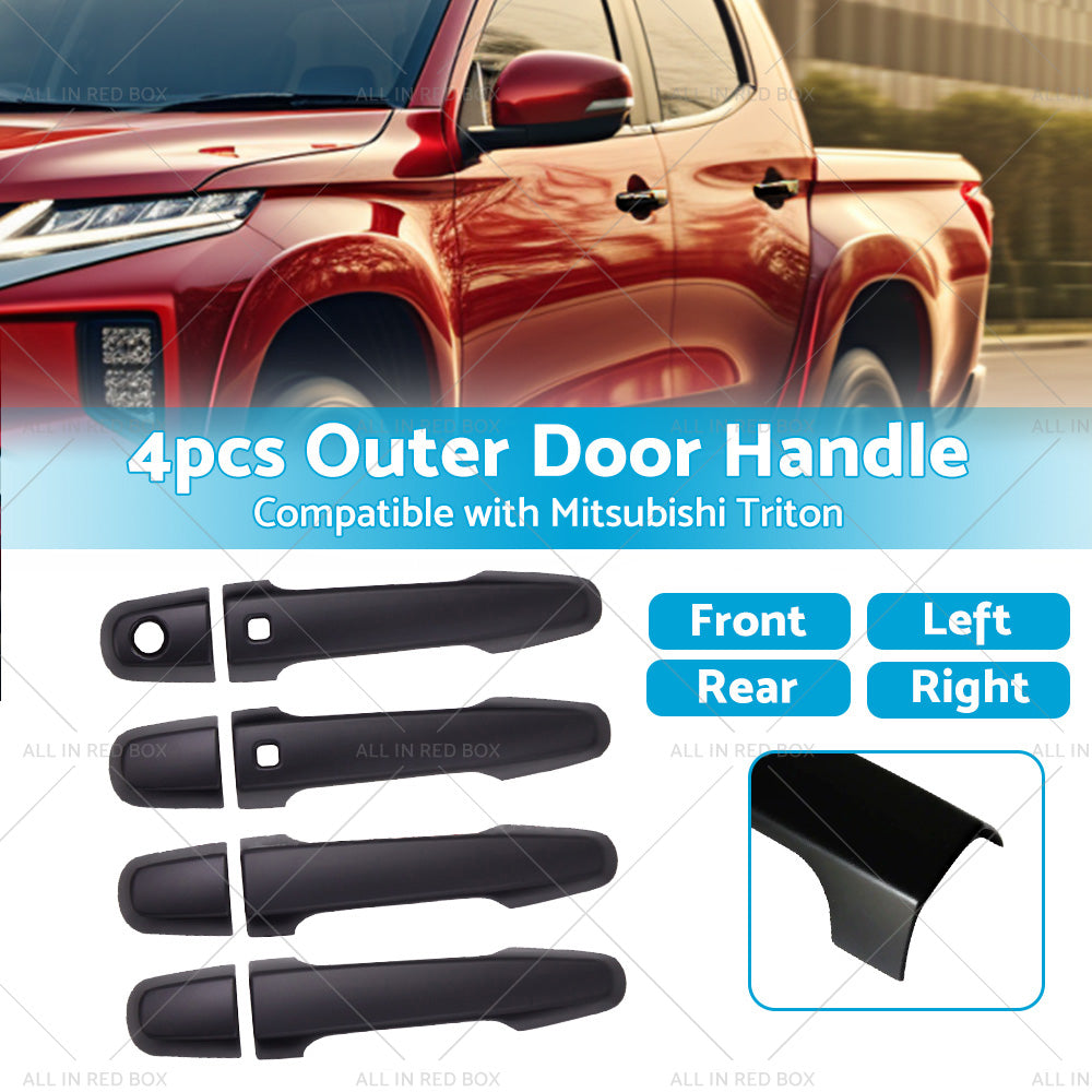 4PCS Matt Black Door Handle Cover Suitable For Mitsubishi Triton MQ MR 2015-2021-2
