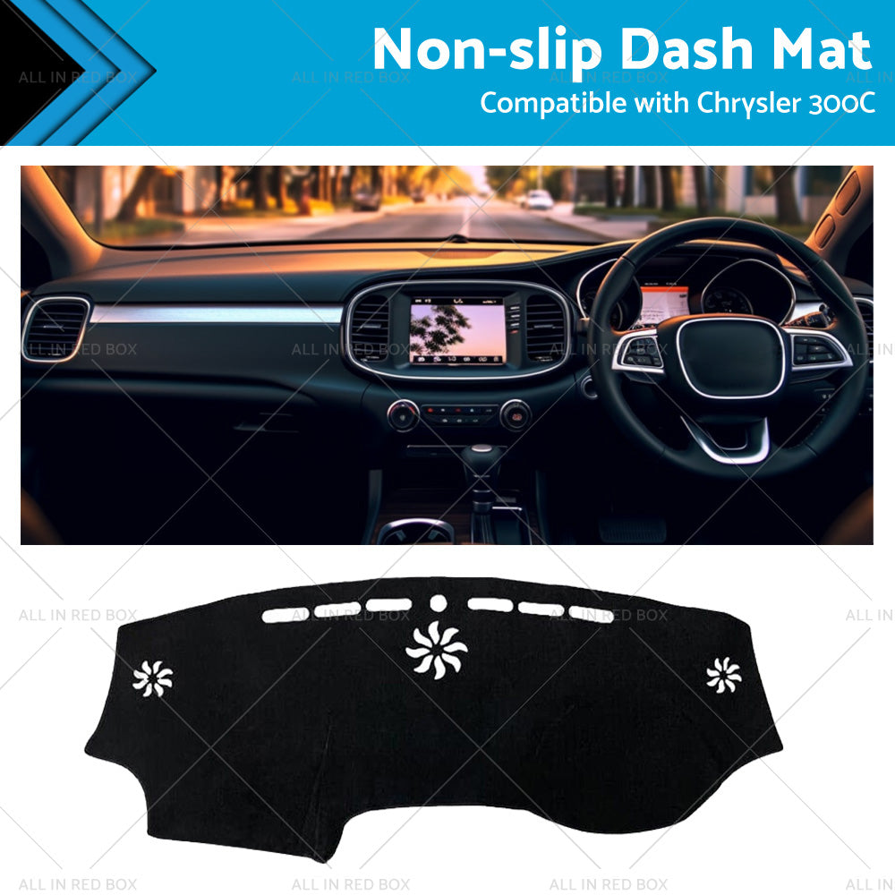 Black Non-Slip Dash Mat Suitable For Chrysler 300C 2012-2022 Dashboard Cover-0