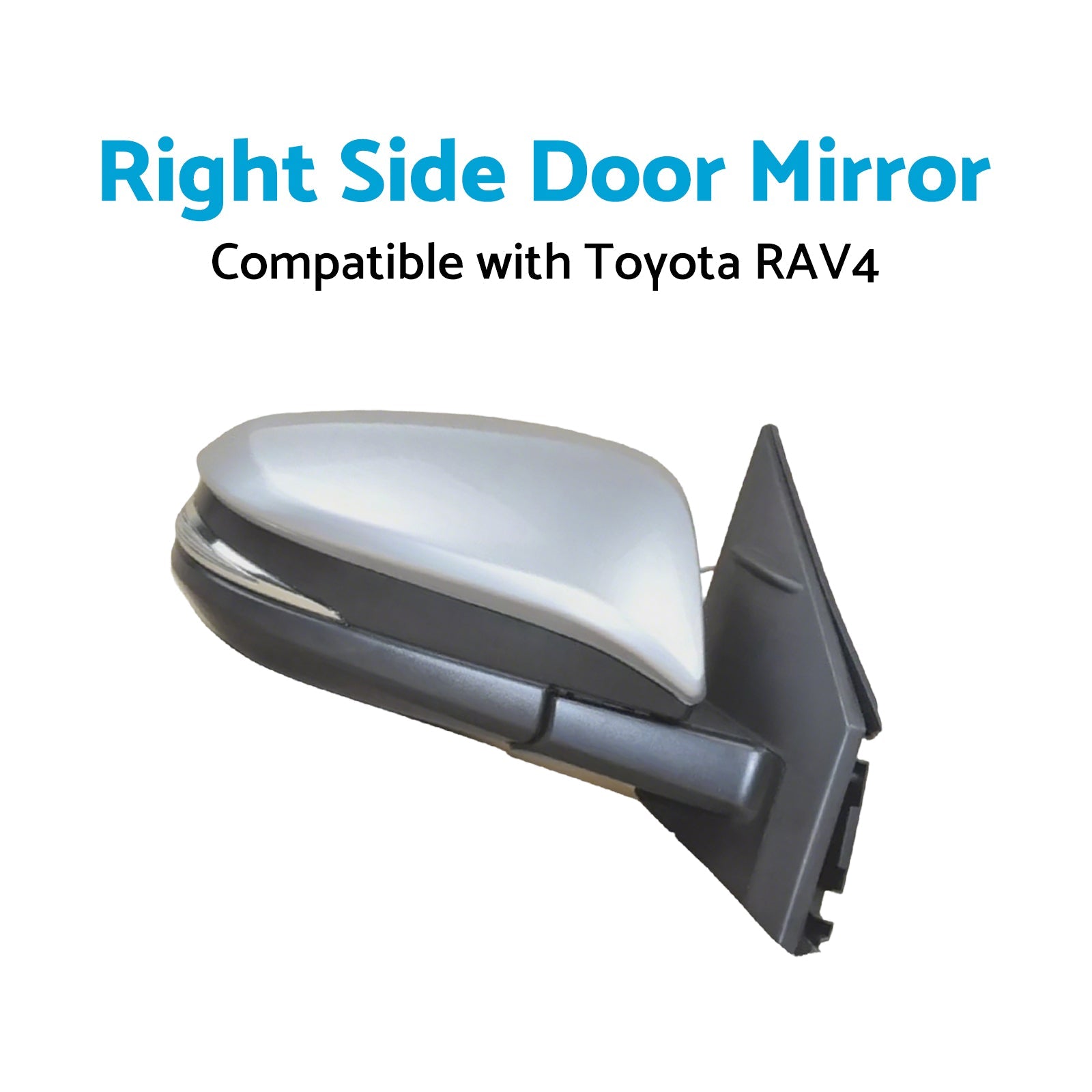 Right Side Door Mirror Suitable for Toyota RAV4 2013-2018 Right Side Silver No Autofold-4