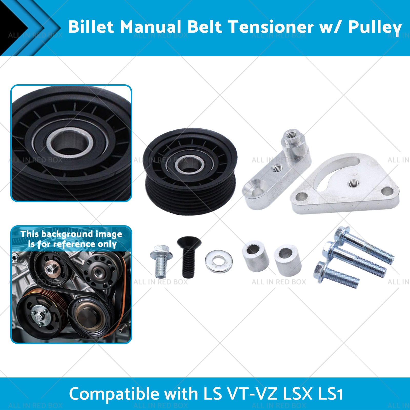 Billet Manual Belt Tensioner w or  Pulley Suitable for 98-06 LS VT-VZ LSX LS1-1