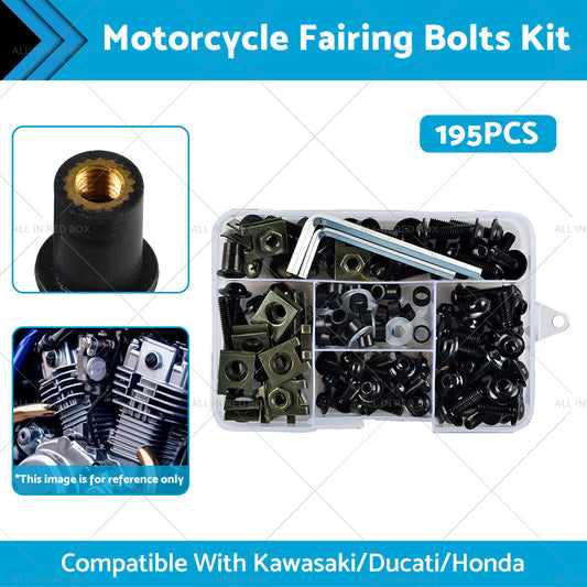 195PCS Motorcycle Fairing Bolt Body Screw Suitable For Kawasaki Ducati Honda-0
