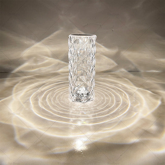 Crystal Table Lamp With Rose Diamond Touch LED Light Suitable For Universal Use, 3 or 16 Color, USB Powered-0