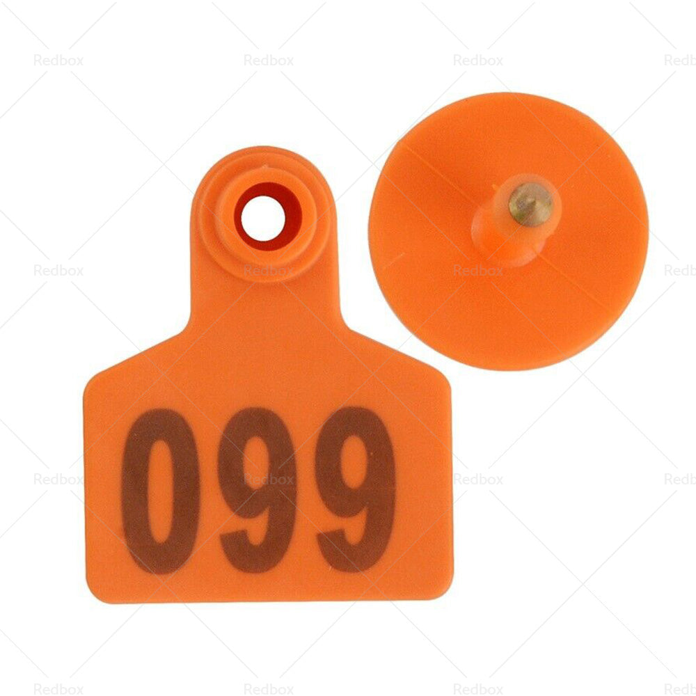 100x Small 5x4cm Livestock Ear Tags Plastic Numbered for Sheep, Cows, Pigs, Cattle-3