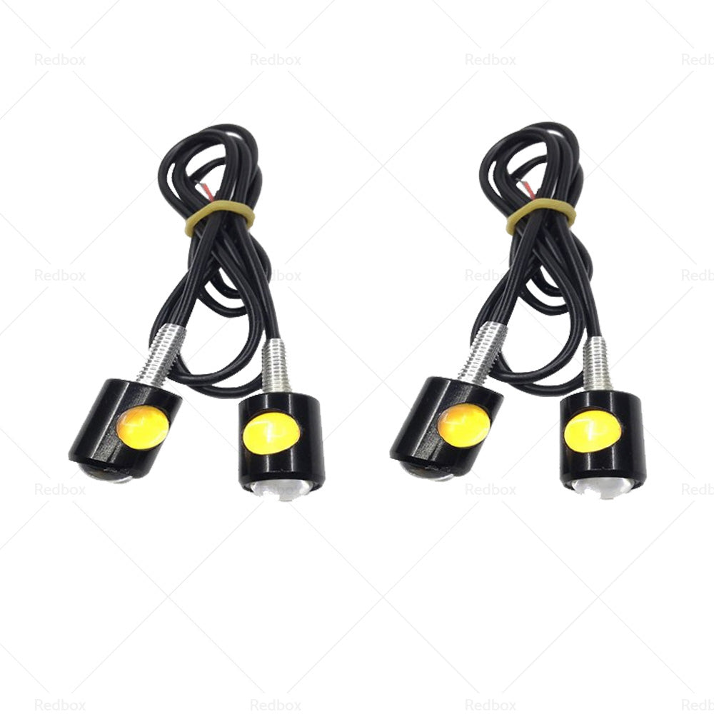 4PCS Universal 12V Mini Amber Motorcycle Indicator LED Turn Signal Light Blinker-2