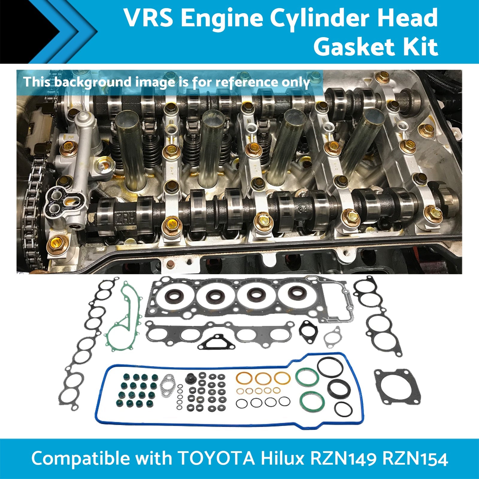 VRS Cylinder Head Gasket Set Kit Suitable for Hilux RZN149 RZN154 97-05 3RZ-FE-2