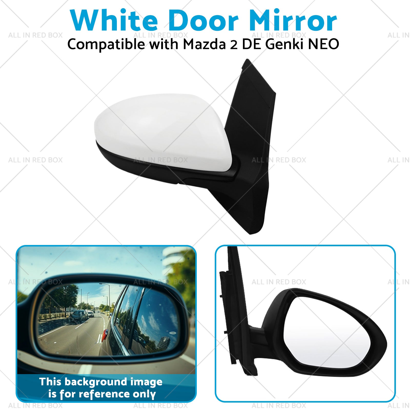 Right Side White Door Mirror Suitable for Mazda 2 DE Genki NEO MAXX 2007-2014-4