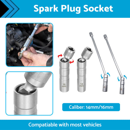 14/16 MM Thin Wall Magnetic Swivel Spark Plug Socket 12Point Removal Tools-1