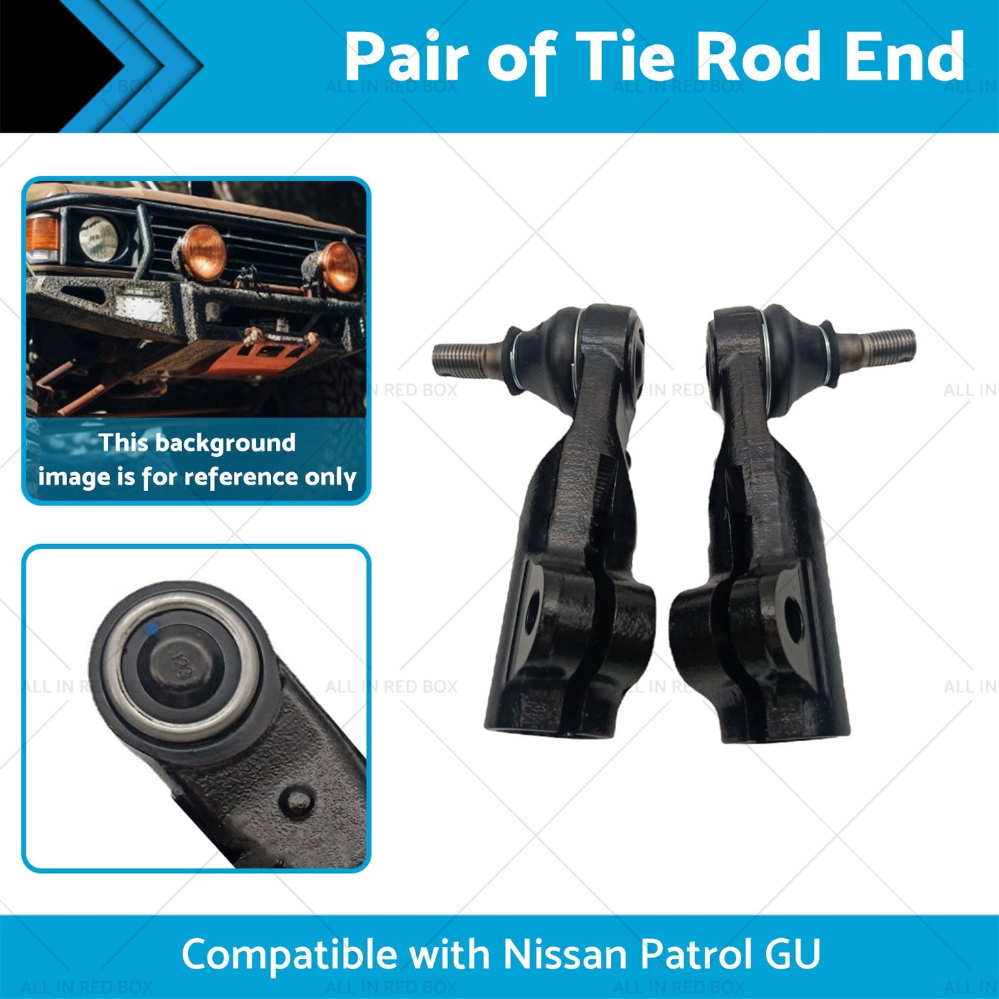 Pair Tie Rod End Suitable For Nissan Patrol GU Y61 Series 4wd 03-On-1