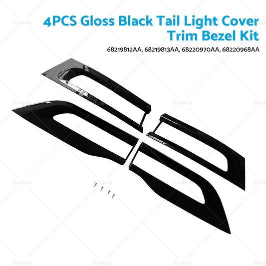 4PCS Gloss Tail Light Cover Trim Bezel  Suitable For Jeep Grand Cherokee 14-20-1